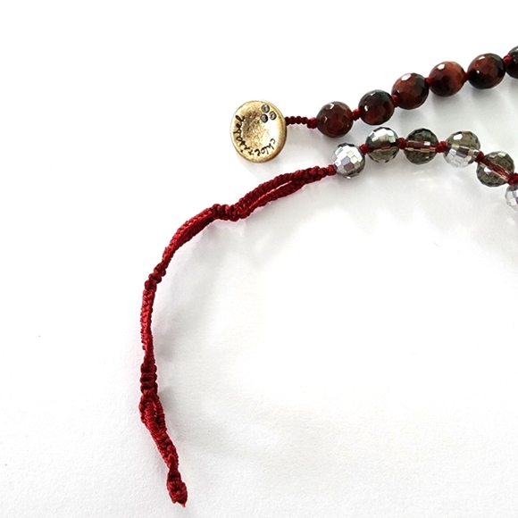 Chloe + Isabel wrap bracelet red gold festival gemstones brass stacking bracelet - Picture 3 of 10